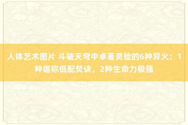 人体艺术图片 斗破天穹中卓著灵验的6种异火：1种堪称低配焚诀，2种生命力极强