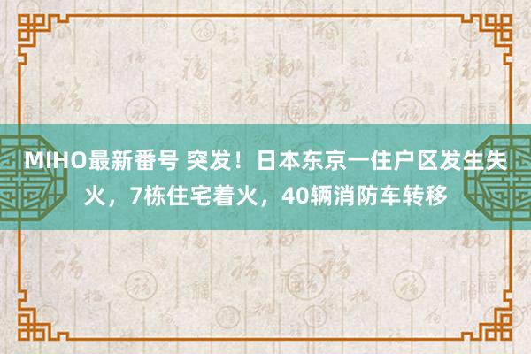   MIHO最新番号 突发！日本东京一住户区发生失火，7栋住宅着火，40辆消防车转移