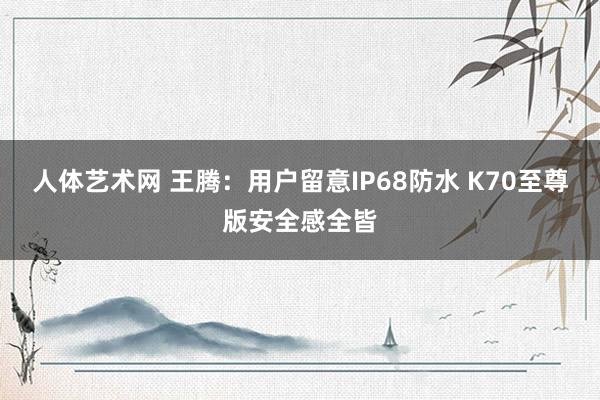   人体艺术网 王腾：用户留意IP68防水 K70至尊版安全感全皆