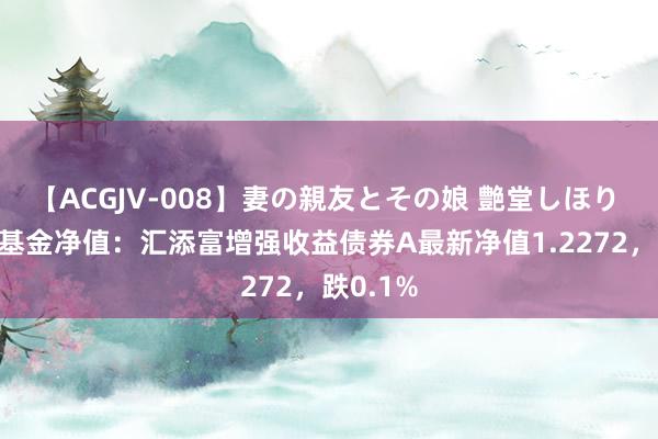   【ACGJV-008】妻の親友とその娘 艶堂しほり 8月9日基金净值：汇添富增强收益债券A最新净值1.2272，跌0.1%