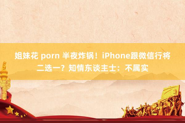 姐妹花 porn 半夜炸锅！iPhone跟微信行将二选一？知情东谈主士：不属实