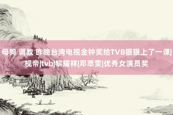 母狗 调教 昨晚台湾电视金钟奖给TVB狠狠上了一课|视帝|t