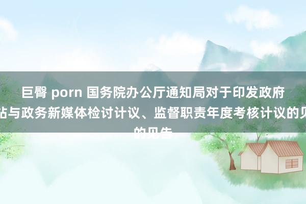 巨臀 porn 国务院办公厅通知局对于印发政府网站与政务新媒